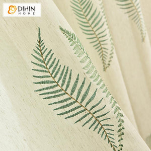 DIHIN HOME Pastoral Natural Water Grass Embroidered ,Sheer Curtain, Grommet Window Curtain for Living Room ,52x63-inch,1 Panel Roman Shades Curtains Window Blinds custom curtains blackout curtains curtains for living room sheer curtains curtain fabric linen curtains kitchen curtains velvet curtains pinch pleat curtains bay window curtains outdoor curtains pleated curtains floral curtains dining room curtains kitchen valances drapes for bedroom patio curtains nursery curtains grommet curtains