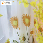 DIHIN HOME Pastoral Nature Sunflowers Embroidered,Blackout Grommet Window Curtain for Living Room ,52x63-inch,1 Panel Roman Shades Curtains Window Blinds custom curtains blackout curtains curtains for living room sheer curtains curtain fabric linen curtains kitchen curtains velvet curtains pinch pleat curtains bay window curtains outdoor curtains pleated curtains floral curtains dining room curtains kitchen valances drapes for bedroom patio curtains nursery curtains grommet curtains