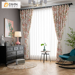 DIHIN HOME Pastoral Nice Flowers Printed,Blackout Grommet Window Curtain for Living Room,1 Panel Roman Shades Curtains Window Blinds custom curtains blackout curtains curtains for living room sheer curtains curtain fabric linen curtains kitchen curtains velvet curtains pinch pleat curtains bay window curtains outdoor curtains pleated curtains floral curtains dining room curtains kitchen valances drapes for bedroom patio curtains nursery curtains grommet curtains