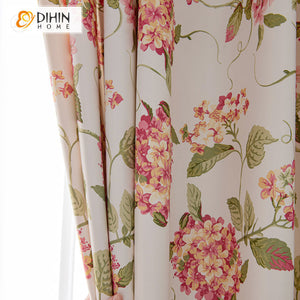 DIHIN HOME Pastoral Nice Flowers Printed,Blackout Grommet Window Curtain for Living Room,1 Panel Roman Shades Curtains Window Blinds custom curtains blackout curtains curtains for living room sheer curtains curtain fabric linen curtains kitchen curtains velvet curtains pinch pleat curtains bay window curtains outdoor curtains pleated curtains floral curtains dining room curtains kitchen valances drapes for bedroom patio curtains nursery curtains grommet curtains