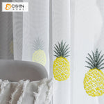 DIHIN HOME Pastoral Pineapple Embroidered Sheer Curtain,Grommet Window Curtain for Living Room ,52x63-inch,1 Panel Roman Shades Curtains Window Blinds custom curtains blackout curtains curtains for living room sheer curtains curtain fabric linen curtains kitchen curtains velvet curtains pinch pleat curtains bay window curtains outdoor curtains pleated curtains floral curtains dining room curtains kitchen valances drapes for bedroom patio curtains nursery curtains grommet curtains