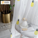 DIHIN HOME Pastoral Pineapple Embroidered Sheer Curtain,Grommet Window Curtain for Living Room ,52x63-inch,1 Panel Roman Shades Curtains Window Blinds custom curtains blackout curtains curtains for living room sheer curtains curtain fabric linen curtains kitchen curtains velvet curtains pinch pleat curtains bay window curtains outdoor curtains pleated curtains floral curtains dining room curtains kitchen valances drapes for bedroom patio curtains nursery curtains grommet curtains