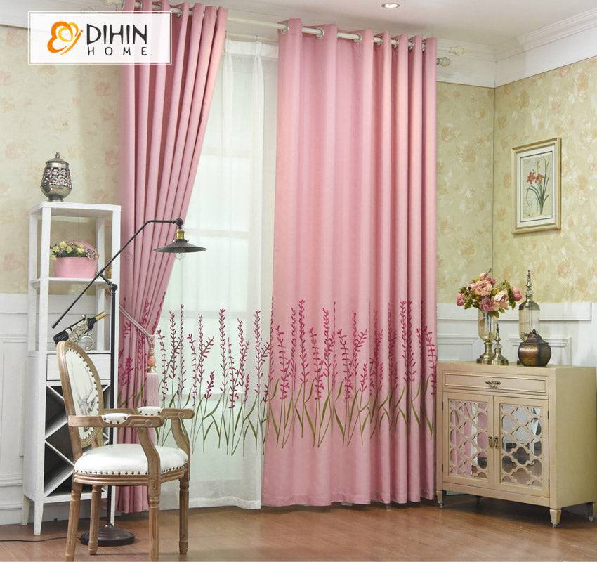 DIHIN HOME Pastoral Pink Color Emboridered,Blackout Curtains Grommet Window Curtain for Living Room,52x63-inch,1 Panel Roman Shades Curtains Window Blinds custom curtains blackout curtains curtains for living room sheer curtains curtain fabric linen curtains kitchen curtains velvet curtains pinch pleat curtains bay window curtains outdoor curtains pleated curtains floral curtains dining room curtains kitchen valances drapes for bedroom patio curtains nursery curtains grommet curtains