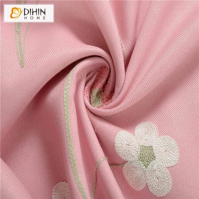 DIHIN HOME Pastoral Pink Color Embroidered Curtains,Blackout Grommet Window Curtain for Living Room ,52x63-inch,1 Panel Roman Shades Curtains Window Blinds custom curtains blackout curtains curtains for living room sheer curtains curtain fabric linen curtains kitchen curtains velvet curtains pinch pleat curtains bay window curtains outdoor curtains pleated curtains floral curtains dining room curtains kitchen valances drapes for bedroom patio curtains nursery curtains grommet curtains