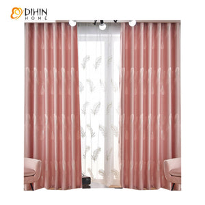 DIHIN HOME Pastoral Pink Color Feather Printed,Blackout Grommet Window Curtain for Living Room ,52x63-inch,1 Panel Roman Shades Curtains Window Blinds custom curtains blackout curtains curtains for living room sheer curtains curtain fabric linen curtains kitchen curtains velvet curtains pinch pleat curtains bay window curtains outdoor curtains pleated curtains floral curtains dining room curtains kitchen valances drapes for bedroom patio curtains nursery curtains grommet curtains