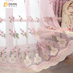 DIHIN HOME Pastoral Pink Color Flowers Embroidered Curtain,Blackout Curtains Grommet Window Curtain for Living Room ,52x84-inch,1 Panel Roman Shades Curtains Window Blinds custom curtains blackout curtains curtains for living room sheer curtains curtain fabric linen curtains kitchen curtains velvet curtains pinch pleat curtains bay window curtains outdoor curtains pleated curtains floral curtains dining room curtains kitchen valances drapes for bedroom patio curtains nursery curtains grommet curtains