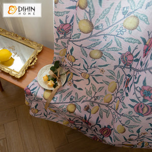 DIHIN HOME Pastoral Pink Color Lemon Trees Printed,Blackout Grommet Window Curtain for Living Room ,52x63-inch,1 Panel Roman Shades Curtains Window Blinds custom curtains blackout curtains curtains for living room sheer curtains curtain fabric linen curtains kitchen curtains velvet curtains pinch pleat curtains bay window curtains outdoor curtains pleated curtains floral curtains dining room curtains kitchen valances drapes for bedroom patio curtains nursery curtains grommet curtains