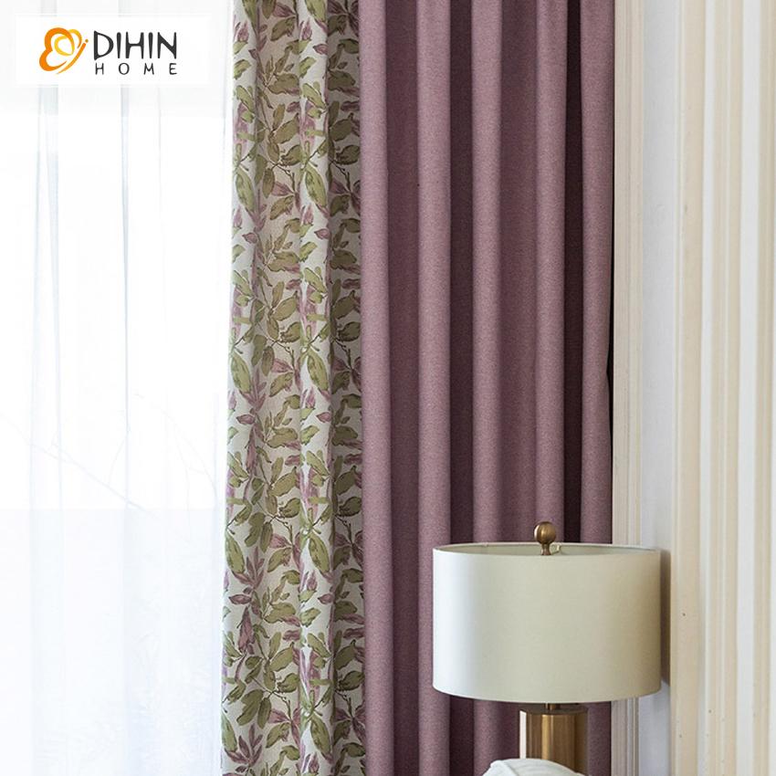 DIHIN HOME Pastoral Pink Color Plant Printed,Blackout Grommet Window Curtain for Living Room ,52x63-inch,1 Panel Roman Shades Curtains Window Blinds custom curtains blackout curtains curtains for living room sheer curtains curtain fabric linen curtains kitchen curtains velvet curtains pinch pleat curtains bay window curtains outdoor curtains pleated curtains floral curtains dining room curtains kitchen valances drapes for bedroom patio curtains nursery curtains grommet curtains