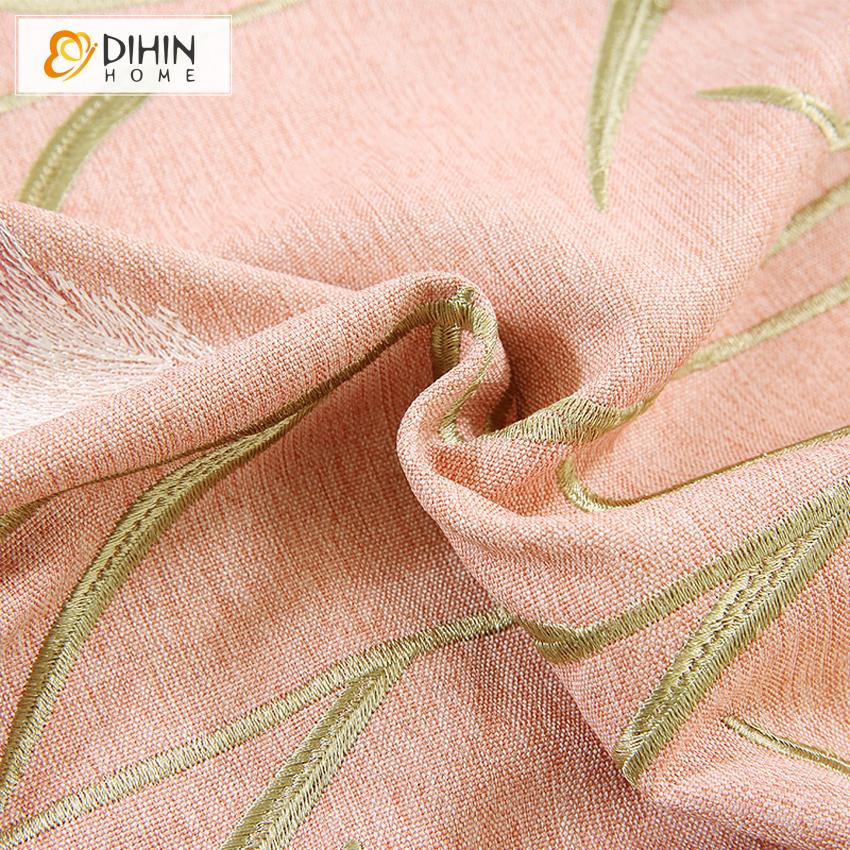 DIHIN HOME Pastoral Pink Color Plants Embroidered Curtain,Blackout Curtains Grommet Window Curtain for Living Room ,52x84-inch,1 Panel Roman Shades Curtains Window Blinds custom curtains blackout curtains curtains for living room sheer curtains curtain fabric linen curtains kitchen curtains velvet curtains pinch pleat curtains bay window curtains outdoor curtains pleated curtains floral curtains dining room curtains kitchen valances drapes for bedroom patio curtains nursery curtains grommet curtains