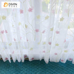 DIHIN HOME Pastoral Pink Flowers Embroidered,Grommet Window Sheer Curtain for Living Room ,52x63-inch,1 Panel Roman Shades Curtains Window Blinds custom curtains blackout curtains curtains for living room sheer curtains curtain fabric linen curtains kitchen curtains velvet curtains pinch pleat curtains bay window curtains outdoor curtains pleated curtains floral curtains dining room curtains kitchen valances drapes for bedroom patio curtains nursery curtains grommet curtains