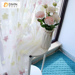 DIHIN HOME Pastoral Pink Flowers Embroidered,Grommet Window Sheer Curtain for Living Room ,52x63-inch,1 Panel Roman Shades Curtains Window Blinds custom curtains blackout curtains curtains for living room sheer curtains curtain fabric linen curtains kitchen curtains velvet curtains pinch pleat curtains bay window curtains outdoor curtains pleated curtains floral curtains dining room curtains kitchen valances drapes for bedroom patio curtains nursery curtains grommet curtains