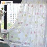 DIHIN HOME Pastoral Pink Flowers Embroidered,Grommet Window Sheer Curtain for Living Room ,52x63-inch,1 Panel Roman Shades Curtains Window Blinds custom curtains blackout curtains curtains for living room sheer curtains curtain fabric linen curtains kitchen curtains velvet curtains pinch pleat curtains bay window curtains outdoor curtains pleated curtains floral curtains dining room curtains kitchen valances drapes for bedroom patio curtains nursery curtains grommet curtains