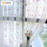 DIHIN HOME Pastoral Pink Flowers Embroidered,Grommet Window Sheer Curtain for Living Room ,52x63-inch,1 Panel Roman Shades Curtains Window Blinds custom curtains blackout curtains curtains for living room sheer curtains curtain fabric linen curtains kitchen curtains velvet curtains pinch pleat curtains bay window curtains outdoor curtains pleated curtains floral curtains dining room curtains kitchen valances drapes for bedroom patio curtains nursery curtains grommet curtains