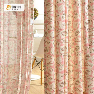 DIHIN HOME Pastoral Pink Flowers Printed，Blackout Grommet Window Curtain for Living Room ,52x63-inch,1 Panel Roman Shades Curtains Window Blinds custom curtains blackout curtains curtains for living room sheer curtains curtain fabric linen curtains kitchen curtains velvet curtains pinch pleat curtains bay window curtains outdoor curtains pleated curtains floral curtains dining room curtains kitchen valances drapes for bedroom patio curtains nursery curtains grommet curtains