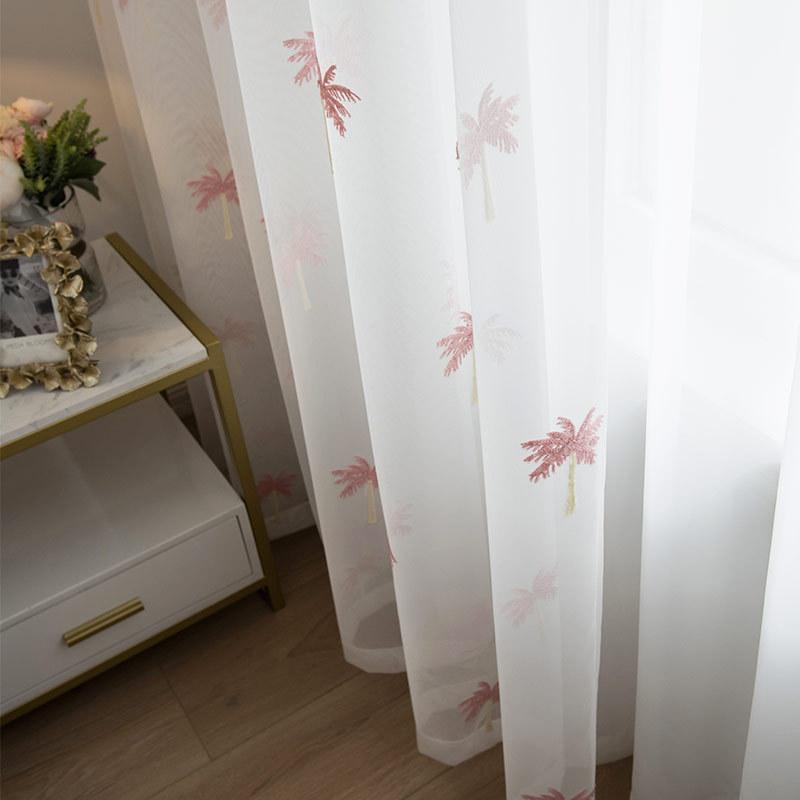 DIHIN HOME Pastoral Pink Tree Cotton Linen Embroidered Day Curtain ,Sheer Curtain, Grommet Window Curtain for Living Room ,52x63-inch,1 Panel Roman Shades Curtains Window Blinds custom curtains blackout curtains curtains for living room sheer curtains curtain fabric linen curtains kitchen curtains velvet curtains pinch pleat curtains bay window curtains outdoor curtains pleated curtains floral curtains dining room curtains kitchen valances drapes for bedroom patio curtains nursery curtains grommet curtains