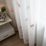 DIHIN HOME Pastoral Pink Tree Cotton Linen Embroidered Day Curtain ,Sheer Curtain, Grommet Window Curtain for Living Room ,52x63-inch,1 Panel Roman Shades Curtains Window Blinds custom curtains blackout curtains curtains for living room sheer curtains curtain fabric linen curtains kitchen curtains velvet curtains pinch pleat curtains bay window curtains outdoor curtains pleated curtains floral curtains dining room curtains kitchen valances drapes for bedroom patio curtains nursery curtains grommet curtains
