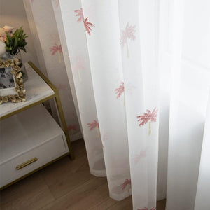 DIHIN HOME Pastoral Pink Tree Cotton Linen Embroidered Day Curtain ,Sheer Curtain, Grommet Window Curtain for Living Room ,52x63-inch,1 Panel Roman Shades Curtains Window Blinds custom curtains blackout curtains curtains for living room sheer curtains curtain fabric linen curtains kitchen curtains velvet curtains pinch pleat curtains bay window curtains outdoor curtains pleated curtains floral curtains dining room curtains kitchen valances drapes for bedroom patio curtains nursery curtains grommet curtains