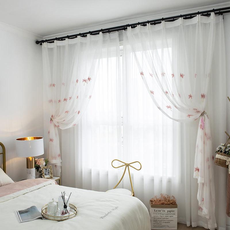 DIHIN HOME Pastoral Pink Tree Cotton Linen Embroidered Day Curtain ,Sheer Curtain, Grommet Window Curtain for Living Room ,52x63-inch,1 Panel Roman Shades Curtains Window Blinds custom curtains blackout curtains curtains for living room sheer curtains curtain fabric linen curtains kitchen curtains velvet curtains pinch pleat curtains bay window curtains outdoor curtains pleated curtains floral curtains dining room curtains kitchen valances drapes for bedroom patio curtains nursery curtains grommet curtains
