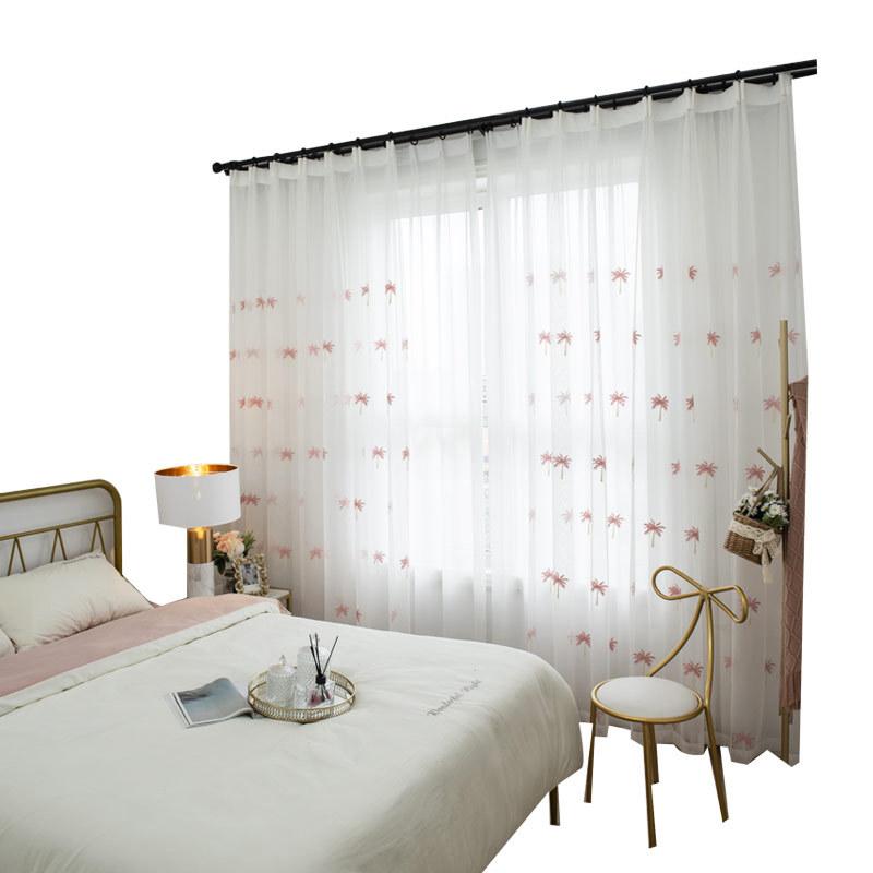 DIHIN HOME Pastoral Pink Tree Cotton Linen Embroidered Day Curtain ,Sheer Curtain, Grommet Window Curtain for Living Room ,52x63-inch,1 Panel Roman Shades Curtains Window Blinds custom curtains blackout curtains curtains for living room sheer curtains curtain fabric linen curtains kitchen curtains velvet curtains pinch pleat curtains bay window curtains outdoor curtains pleated curtains floral curtains dining room curtains kitchen valances drapes for bedroom patio curtains nursery curtains grommet curtains