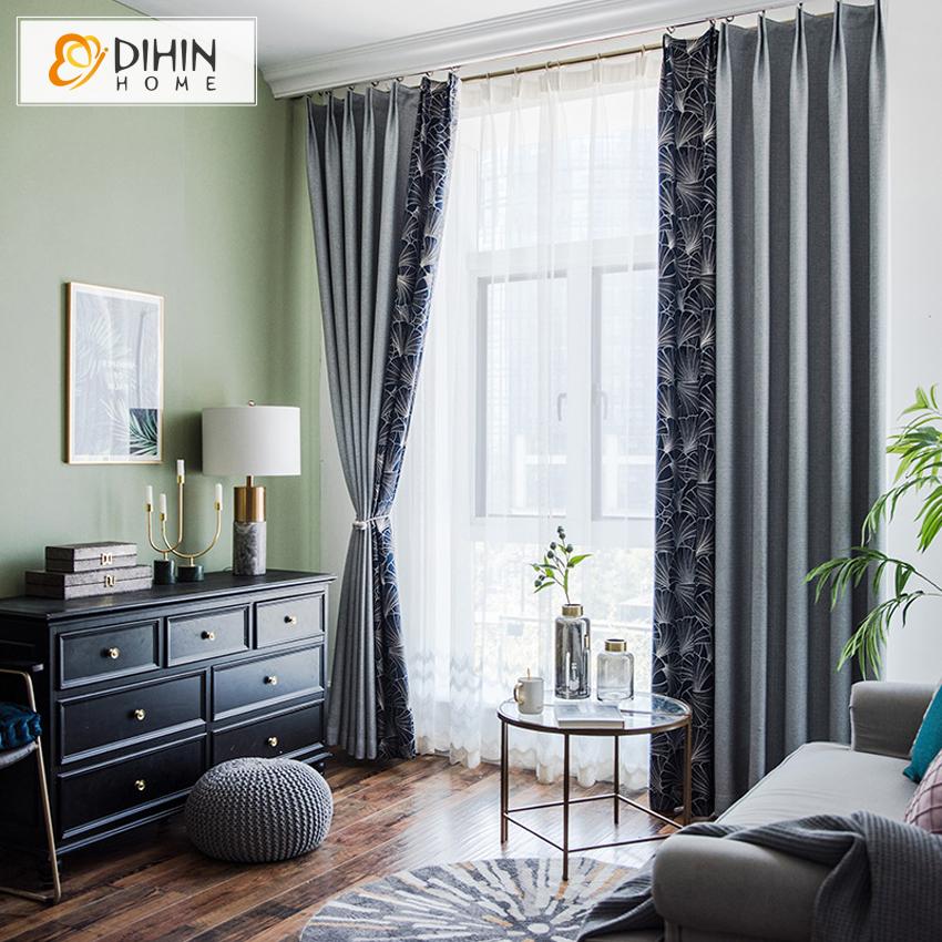 DIHIN HOME Pastoral Plant Printed Spliced Curtains，Blackout Grommet Window Curtain for Living Room ,52x63-inch,1 Panel Roman Shades Curtains Window Blinds custom curtains blackout curtains curtains for living room sheer curtains curtain fabric linen curtains kitchen curtains velvet curtains pinch pleat curtains bay window curtains outdoor curtains pleated curtains floral curtains dining room curtains kitchen valances drapes for bedroom patio curtains nursery curtains grommet curtains