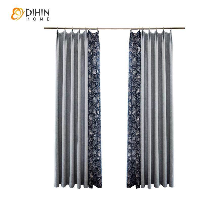 DIHIN HOME Pastoral Plant Printed Spliced Curtains，Blackout Grommet Window Curtain for Living Room ,52x63-inch,1 Panel Roman Shades Curtains Window Blinds custom curtains blackout curtains curtains for living room sheer curtains curtain fabric linen curtains kitchen curtains velvet curtains pinch pleat curtains bay window curtains outdoor curtains pleated curtains floral curtains dining room curtains kitchen valances drapes for bedroom patio curtains nursery curtains grommet curtains