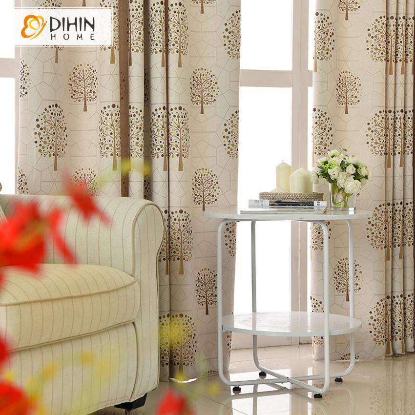 DIHIN HOME Pastoral Plant Tree Emboridered Curtains ,Blackout Grommet Window Curtain for Living Room ,52x63-inch,1 Panel Roman Shades Curtains Window Blinds custom curtains blackout curtains curtains for living room sheer curtains curtain fabric linen curtains kitchen curtains velvet curtains pinch pleat curtains bay window curtains outdoor curtains pleated curtains floral curtains dining room curtains kitchen valances drapes for bedroom patio curtains nursery curtains grommet curtains