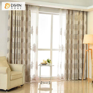 DIHIN HOME Pastoral Plant Tree Emboridered Curtains ,Blackout Grommet Window Curtain for Living Room ,52x63-inch,1 Panel Roman Shades Curtains Window Blinds custom curtains blackout curtains curtains for living room sheer curtains curtain fabric linen curtains kitchen curtains velvet curtains pinch pleat curtains bay window curtains outdoor curtains pleated curtains floral curtains dining room curtains kitchen valances drapes for bedroom patio curtains nursery curtains grommet curtains