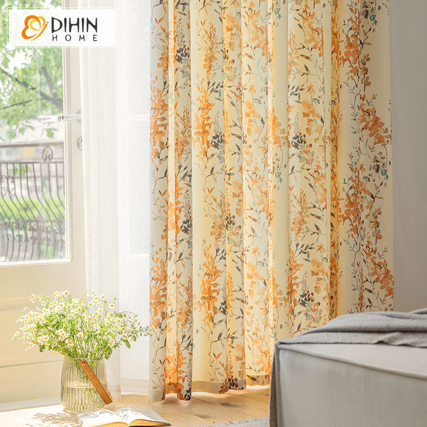 DIHIN HOME Pastoral Plants Printed,Blackout Grommet Window Curtain for Living Room,1 Panel Roman Shades Curtains Window Blinds custom curtains blackout curtains curtains for living room sheer curtains curtain fabric linen curtains kitchen curtains velvet curtains pinch pleat curtains bay window curtains outdoor curtains pleated curtains floral curtains dining room curtains kitchen valances drapes for bedroom patio curtains nursery curtains grommet curtains