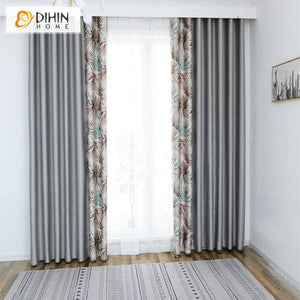 DIHIN HOME Pastoral Plants Printed,High Blackout Grommet Window Curtain for Living Room Roman Shades Curtains Window Blinds custom curtains blackout curtains curtains for living room sheer curtains curtain fabric linen curtains kitchen curtains velvet curtains pinch pleat curtains bay window curtains outdoor curtains pleated curtains floral curtains dining room curtains kitchen valances drapes for bedroom patio curtains nursery curtains grommet curtains