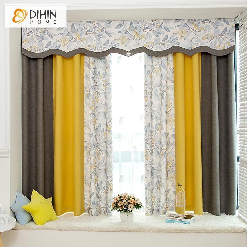 DIHIN HOME Pastoral Printed Curtain With Valance,Blackout Curtains Grommet Window Curtain for Living Room ,52x84-inch,1 Panel Roman Shades Curtains Window Blinds custom curtains blackout curtains curtains for living room sheer curtains curtain fabric linen curtains kitchen curtains velvet curtains pinch pleat curtains bay window curtains outdoor curtains pleated curtains floral curtains dining room curtains kitchen valances drapes for bedroom patio curtains nursery curtains grommet curtains