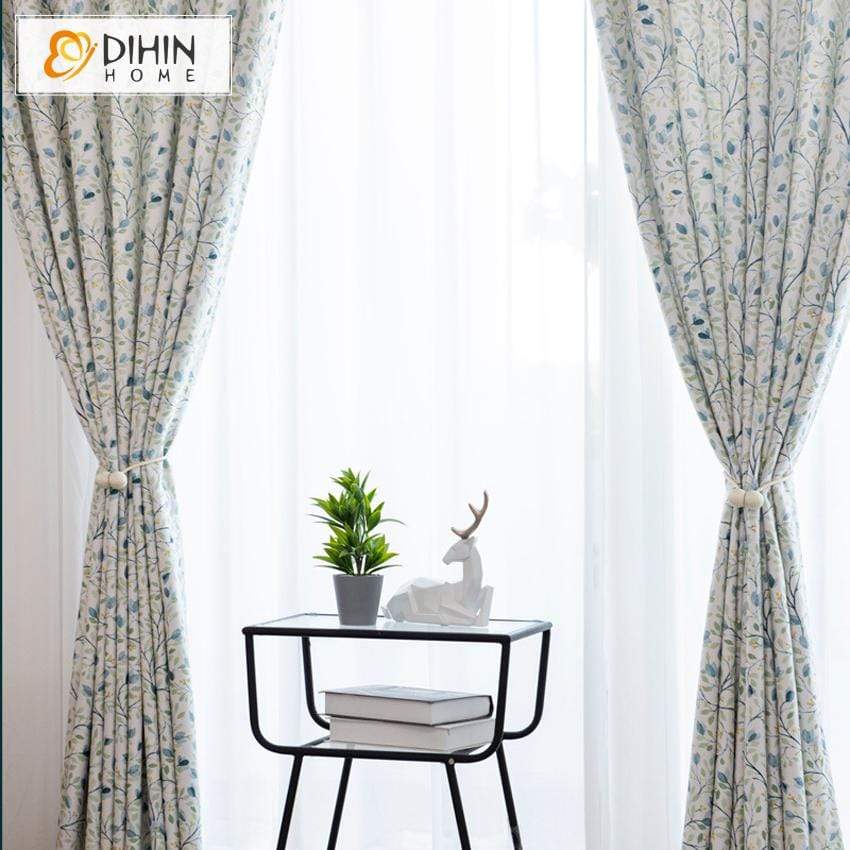 DIHIN HOME Pastoral Printed Curtains ,Blackout Grommet Window Curtain for Living Room ,52x63-inch,1 Panel Roman Shades Curtains Window Blinds custom curtains blackout curtains curtains for living room sheer curtains curtain fabric linen curtains kitchen curtains velvet curtains pinch pleat curtains bay window curtains outdoor curtains pleated curtains floral curtains dining room curtains kitchen valances drapes for bedroom patio curtains nursery curtains grommet curtains