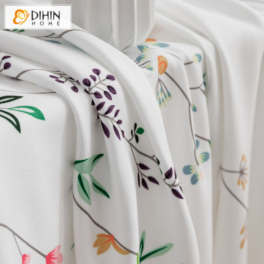DIHIN HOME Pastoral Printed Floral,Blackout Grommet Window Curtain for Living Room,1 Panel Roman Shades Curtains Window Blinds custom curtains blackout curtains curtains for living room sheer curtains curtain fabric linen curtains kitchen curtains velvet curtains pinch pleat curtains bay window curtains outdoor curtains pleated curtains floral curtains dining room curtains kitchen valances drapes for bedroom patio curtains nursery curtains grommet curtains