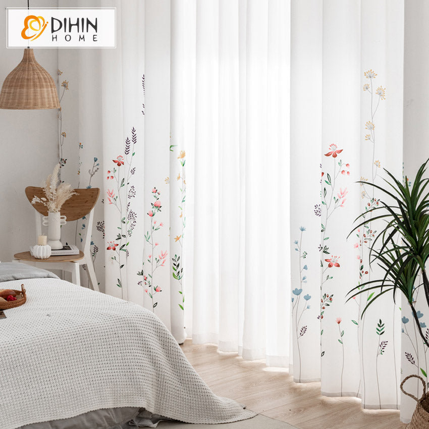 DIHIN HOME Pastoral Printed Floral,Blackout Grommet Window Curtain for Living Room,1 Panel Roman Shades Curtains Window Blinds custom curtains blackout curtains curtains for living room sheer curtains curtain fabric linen curtains kitchen curtains velvet curtains pinch pleat curtains bay window curtains outdoor curtains pleated curtains floral curtains dining room curtains kitchen valances drapes for bedroom patio curtains nursery curtains grommet curtains