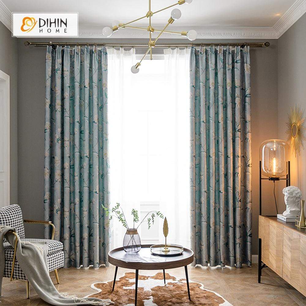 DIHIN HOME Pastoral Printed Floral Curtains，Blackout Grommet Window Curtain for Living Room ,52x63-inch,1 Panel Roman Shades Curtains Window Blinds custom curtains blackout curtains curtains for living room sheer curtains curtain fabric linen curtains kitchen curtains velvet curtains pinch pleat curtains bay window curtains outdoor curtains pleated curtains floral curtains dining room curtains kitchen valances drapes for bedroom patio curtains nursery curtains grommet curtains