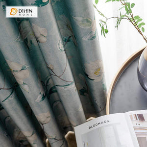 DIHIN HOME Pastoral Printed Floral Curtains，Blackout Grommet Window Curtain for Living Room ,52x63-inch,1 Panel Roman Shades Curtains Window Blinds custom curtains blackout curtains curtains for living room sheer curtains curtain fabric linen curtains kitchen curtains velvet curtains pinch pleat curtains bay window curtains outdoor curtains pleated curtains floral curtains dining room curtains kitchen valances drapes for bedroom patio curtains nursery curtains grommet curtains