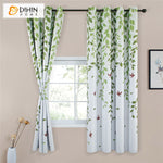 DIHIN HOME Pastoral Printed Green Branches,Blackout Grommet Window Curtain for Living Room,1 Panel Roman Shades Curtains Window Blinds custom curtains blackout curtains curtains for living room sheer curtains curtain fabric linen curtains kitchen curtains velvet curtains pinch pleat curtains bay window curtains outdoor curtains pleated curtains floral curtains dining room curtains kitchen valances drapes for bedroom patio curtains nursery curtains grommet curtains