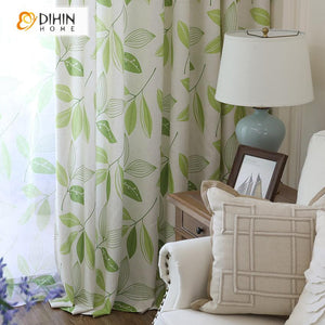 DIHIN HOME Pastoral Printed Green Leaves,Blackout Curtains Grommet Window Curtain for Living Room ,52x63-inch,1 Panel Roman Shades Curtains Window Blinds custom curtains blackout curtains curtains for living room sheer curtains curtain fabric linen curtains kitchen curtains velvet curtains pinch pleat curtains bay window curtains outdoor curtains pleated curtains floral curtains dining room curtains kitchen valances drapes for bedroom patio curtains nursery curtains grommet curtains