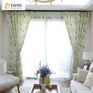 DIHIN HOME Pastoral Printed Green Leaves,Blackout Curtains Grommet Window Curtain for Living Room ,52x63-inch,1 Panel Roman Shades Curtains Window Blinds custom curtains blackout curtains curtains for living room sheer curtains curtain fabric linen curtains kitchen curtains velvet curtains pinch pleat curtains bay window curtains outdoor curtains pleated curtains floral curtains dining room curtains kitchen valances drapes for bedroom patio curtains nursery curtains grommet curtains
