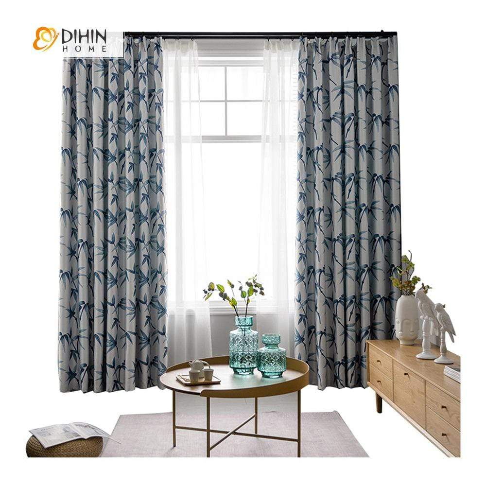DIHIN HOME Pastoral Printed Leaves Curtains，Blackout Grommet Window Curtain for Living Room ,52x63-inch,1 Panel Roman Shades Curtains Window Blinds custom curtains blackout curtains curtains for living room sheer curtains curtain fabric linen curtains kitchen curtains velvet curtains pinch pleat curtains bay window curtains outdoor curtains pleated curtains floral curtains dining room curtains kitchen valances drapes for bedroom patio curtains nursery curtains grommet curtains