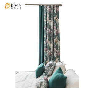 DIHIN HOME Pastoral Printed Spliced Curtains，Blackout Grommet Window Curtain for Living Room ,52x63-inch,1 Panel Roman Shades Curtains Window Blinds custom curtains blackout curtains curtains for living room sheer curtains curtain fabric linen curtains kitchen curtains velvet curtains pinch pleat curtains bay window curtains outdoor curtains pleated curtains floral curtains dining room curtains kitchen valances drapes for bedroom patio curtains nursery curtains grommet curtains