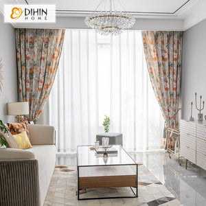 DIHIN HOME Pastoral Printing Flowers Blackout Curtains ,Blackout Grommet Window Curtain for Living Room ,52x63-inch,1 Panel Roman Shades Curtains Window Blinds custom curtains blackout curtains curtains for living room sheer curtains curtain fabric linen curtains kitchen curtains velvet curtains pinch pleat curtains bay window curtains outdoor curtains pleated curtains floral curtains dining room curtains kitchen valances drapes for bedroom patio curtains nursery curtains grommet curtains