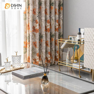 DIHIN HOME Pastoral Printing Flowers Blackout Curtains ,Blackout Grommet Window Curtain for Living Room ,52x63-inch,1 Panel Roman Shades Curtains Window Blinds custom curtains blackout curtains curtains for living room sheer curtains curtain fabric linen curtains kitchen curtains velvet curtains pinch pleat curtains bay window curtains outdoor curtains pleated curtains floral curtains dining room curtains kitchen valances drapes for bedroom patio curtains nursery curtains grommet curtains
