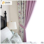 DIHIN HOME Pastoral Purple Spliced Curtains，Blackout Grommet Window Curtain for Living Room ,52x63-inch,1 Panel Roman Shades Curtains Window Blinds custom curtains blackout curtains curtains for living room sheer curtains curtain fabric linen curtains kitchen curtains velvet curtains pinch pleat curtains bay window curtains outdoor curtains pleated curtains floral curtains dining room curtains kitchen valances drapes for bedroom patio curtains nursery curtains grommet curtains