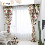 DIHIN HOME Pastoral Red Flowers Printed，Blackout Grommet Window Curtain for Living Room ,52x63-inch,1 Panel Roman Shades Curtains Window Blinds custom curtains blackout curtains curtains for living room sheer curtains curtain fabric linen curtains kitchen curtains velvet curtains pinch pleat curtains bay window curtains outdoor curtains pleated curtains floral curtains dining room curtains kitchen valances drapes for bedroom patio curtains nursery curtains grommet curtains
