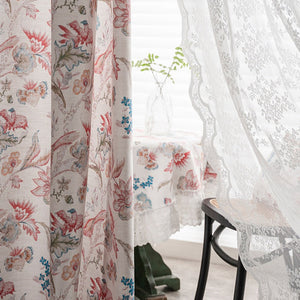 DIHIN HOME Pastoral Red Flowers Printed,Blackout Grommet Window Curtain for Living Room ,52x63-inch,1 Panel Roman Shades Curtains Window Blinds custom curtains blackout curtains curtains for living room sheer curtains curtain fabric linen curtains kitchen curtains velvet curtains pinch pleat curtains bay window curtains outdoor curtains pleated curtains floral curtains dining room curtains kitchen valances drapes for bedroom patio curtains nursery curtains grommet curtains