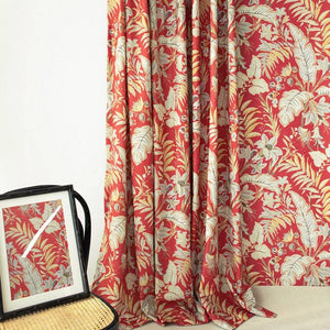 DIHIN HOME Pastoral Red Leaves Printed,Blackout Grommet Window Curtain for Living Room Roman Shades Curtains Window Blinds custom curtains blackout curtains curtains for living room sheer curtains curtain fabric linen curtains kitchen curtains velvet curtains pinch pleat curtains bay window curtains outdoor curtains pleated curtains floral curtains dining room curtains kitchen valances drapes for bedroom patio curtains nursery curtains grommet curtains