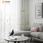 DIHIN HOME Pastoral Reed Emboridered Sheer Curtain, Grommet Window Curtain for Living Room ,52x63-inch,1 Panelriped Roman Shades Curtains Window Blinds custom curtains blackout curtains curtains for living room sheer curtains curtain fabric linen curtains kitchen curtains velvet curtains pinch pleat curtains bay window curtains outdoor curtains pleated curtains floral curtains dining room curtains kitchen valances drapes for bedroom patio curtains nursery curtains grommet curtains