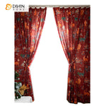 DIHIN HOME Pastoral Retro Linen Brick Red Printed,Blackout Grommet Window Curtain for Living Room,1 Panel Roman Shades Curtains Window Blinds custom curtains blackout curtains curtains for living room sheer curtains curtain fabric linen curtains kitchen curtains velvet curtains pinch pleat curtains bay window curtains outdoor curtains pleated curtains floral curtains dining room curtains kitchen valances drapes for bedroom patio curtains nursery curtains grommet curtains