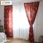 DIHIN HOME Pastoral Retro Linen Brick Red Printed,Blackout Grommet Window Curtain for Living Room,1 Panel Roman Shades Curtains Window Blinds custom curtains blackout curtains curtains for living room sheer curtains curtain fabric linen curtains kitchen curtains velvet curtains pinch pleat curtains bay window curtains outdoor curtains pleated curtains floral curtains dining room curtains kitchen valances drapes for bedroom patio curtains nursery curtains grommet curtains