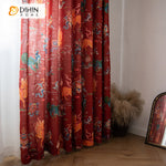 DIHIN HOME Pastoral Retro Linen Brick Red Printed,Blackout Grommet Window Curtain for Living Room,1 Panel Roman Shades Curtains Window Blinds custom curtains blackout curtains curtains for living room sheer curtains curtain fabric linen curtains kitchen curtains velvet curtains pinch pleat curtains bay window curtains outdoor curtains pleated curtains floral curtains dining room curtains kitchen valances drapes for bedroom patio curtains nursery curtains grommet curtains